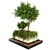 Nature's Fusion: Outdoor Wood and Concrete Pot Garden Set 3D model small image 4