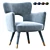 Vintage Elegance: Shane Wingback Accent Chair 3D model small image 1