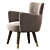 Vintage Elegance: Shane Wingback Accent Chair 3D model small image 3