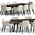 Modern 3-Piece Dining Set 3D model small image 1