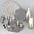 Elegant Silver Decor Set 3D model small image 4