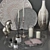 Elegant Silver Decor Set 3D model small image 13