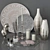 Elegant Silver Decor Set 3D model small image 18