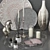 Elegant Silver Decor Set 3D model small image 19