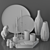 Elegant Silver Decor Set 3D model small image 21