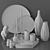 Elegant Silver Decor Set 3D model small image 23