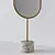 Modern Brass Oval Floor Mirror with White Marble Base 3D model small image 2