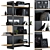 Wood & Black Rack 04: Stylish Storage Solution 3D model small image 1