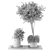 Natural Wood & Concrete Outdoor Plant Set 3D model small image 5