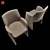 Elegant Velvet Dining Chair 3D model small image 2