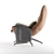 Reflex Brown Swivel Armchair 3D model small image 4