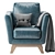 Dublin Dusty Leather Armchair 3D model small image 4