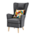 Comfortable OMTÄNKSAM Armchair 3D model small image 4