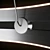 Sleek Nickel Wheel LED Ceiling Light 3D model small image 2