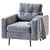 Modern Gray Textile Armchair 3D model small image 1