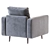 Modern Gray Textile Armchair 3D model small image 3