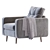 Modern Gray Textile Armchair 3D model small image 4