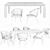 Tremont Table & Kinley Chair Set 3D model small image 5