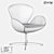 Modern Metal and Fabric Armchair 3D model small image 2