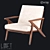 Modern Wooden Chair in Eco-leather 3D model small image 1