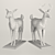 Polygonal Deer Sculpture - Low Poly Set 3D model small image 6