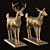 Polygonal Deer Sculpture - Low Poly Set 3D model small image 7