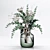 Elegant Glass Vase Bouquets 3D model small image 1