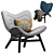 Modern Armchair: A Conversation Piece 3D model small image 1