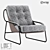 LoftDesign Armchair 30824: Metal, Leather & Fabric 3D model small image 1