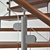 Modern Wood and Steel Spiral Staircase 3D model small image 3