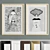 Modern Art Frame A63: 2 Frames, 6 Materials, 50x70cm 3D model small image 4