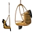 Vintage Hanging Chair - Hemingway Style 3D model small image 2
