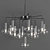 Modern Black Chandelier with Stylish Shaped Shades 3D model small image 1