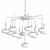 Modern Black Chandelier with Stylish Shaped Shades 3D model small image 2