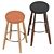 Elegant Oak Bar Stools by Carl Hansen 3D model small image 3