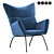 Ch445 Wing Lounge Chair: Modern, Stylish & Comfortable 3D model small image 1