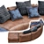 Curved Lewis Leather Sofa - Modern Design 3D model small image 2