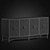 Melange Zola 4-Door Credenza: Elegant Storage Solution 3D model small image 4