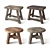 Rustic Wood Foot Stools 3D model small image 4