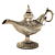 Vintage Aladdin Lamp: Creative Metal Craft 3D model small image 1