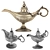 Vintage Aladdin Lamp: Creative Metal Craft 3D model small image 2