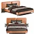 Brown Modern Bed: 717,535 Polys, 719,844 Verts, 3DSMAX, FBX, OBJ 3D model small image 1