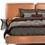 Brown Modern Bed: 717,535 Polys, 719,844 Verts, 3DSMAX, FBX, OBJ 3D model small image 4