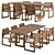 Elegant Navaro Dining Set 3D model small image 1