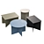 HK Living Metal Side Tables Collection 3D model small image 2