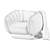 Monumental Marble and Leather Armchair 3D model small image 5