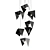 Bird 7 Black Chandelier: Modern Elegance 3D model small image 1