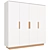 Fabi 4-Door Wardrobe: Elegant, Fashionable, and Spacious 3D model small image 1