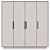 Fabi 4-Door Wardrobe: Elegant, Fashionable, and Spacious 3D model small image 4