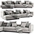 Luxurious Minotti Alexander Chaise Longue Sofa 3D model small image 1